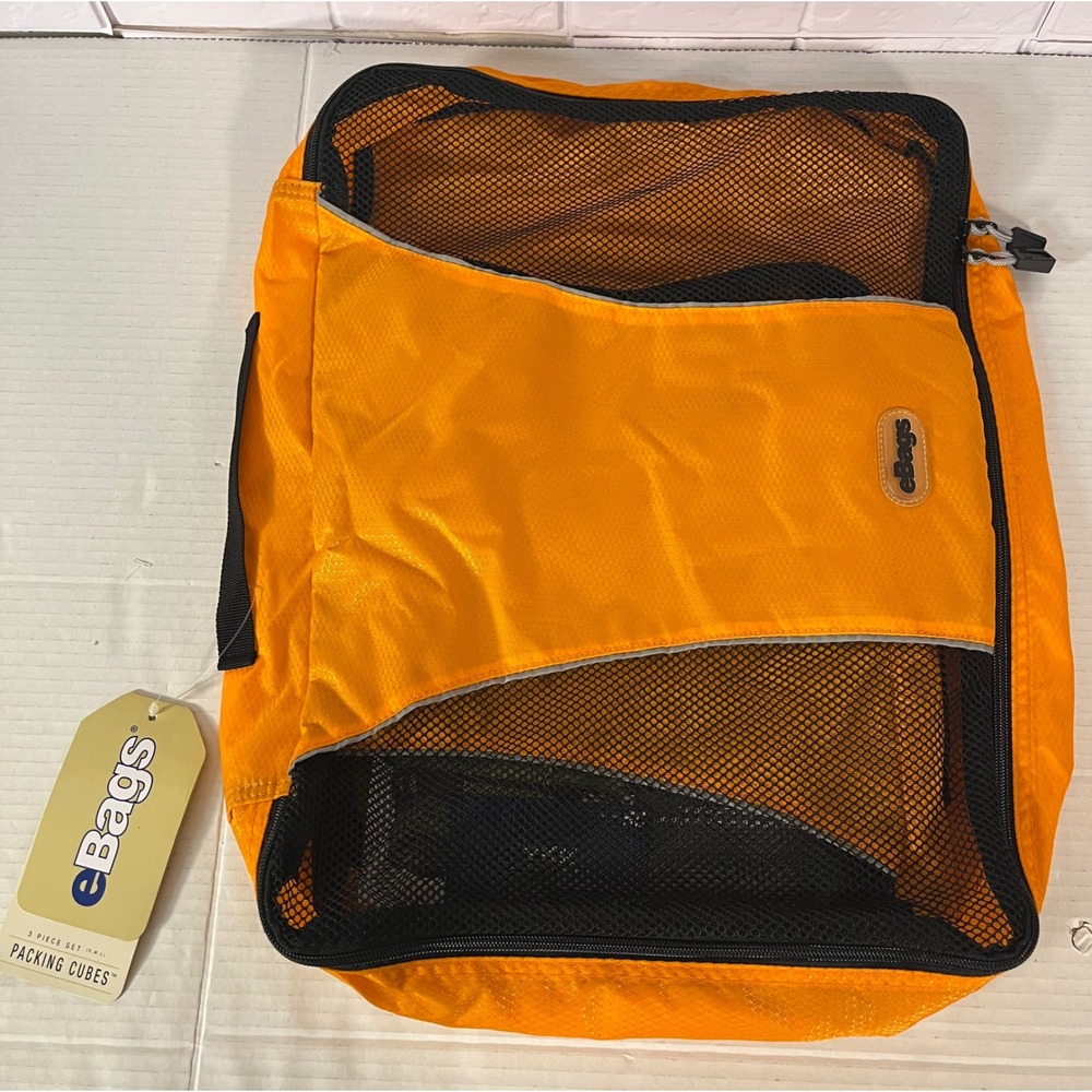 eBags Packing Cubes Set Unisex S M L Orange TechLite Diamond Nylon EB2061-TNG